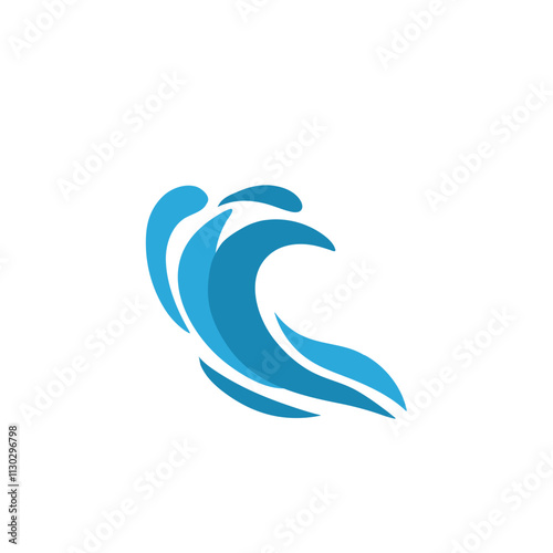 Water wave. Marine flowing waves icon.