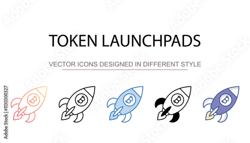 Token launchpads icon design with white background stock illustration