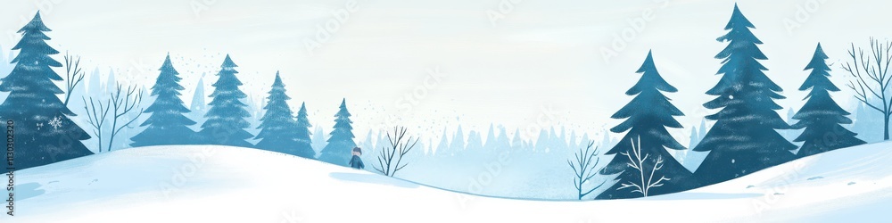 Fototapeta premium Winter Split-Screen banner, Snowy Landscape & Urban Setting for Advertising or Editorial Purposes