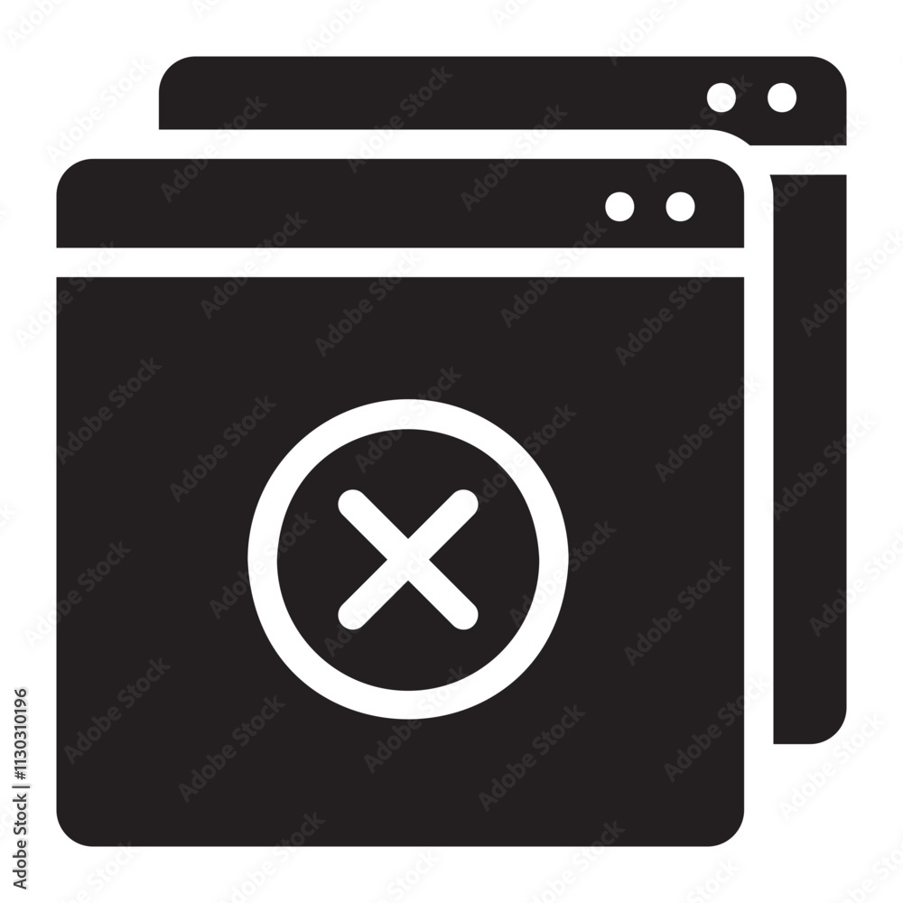 Obraz premium Dark Close Window Icon Illustration for Web Design and User Interface Elements