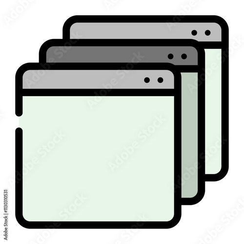 Abstract minimalist black squares arranged in a geometric pattern graphic design element