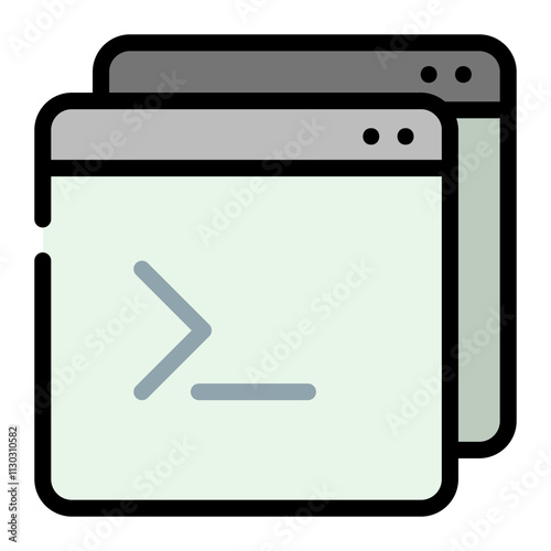 Dark Terminal Windows Stack Minimalist Design for Coding or Programming Interface