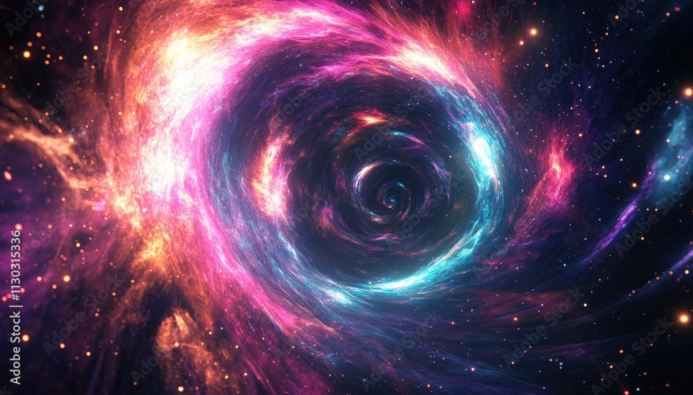 Obraz premium Cosmic Swirl A Vibrant Nebula Spiraling Into Darkness