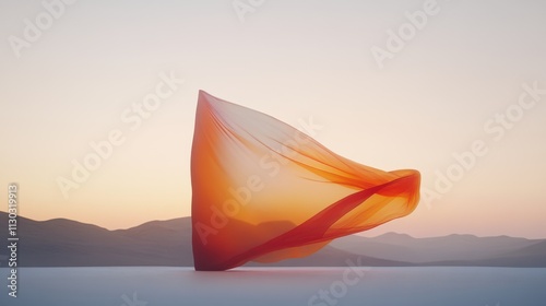 Captivating dance of a Middle Eastern performer against a golden desert sunset photo