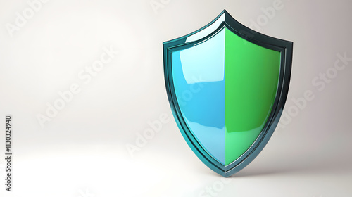 Free Download Shield depicting protection. shield 3d icon. Protection, defense and security concept symbol: blue and yellow shield on isolated on white background - GFXLoad