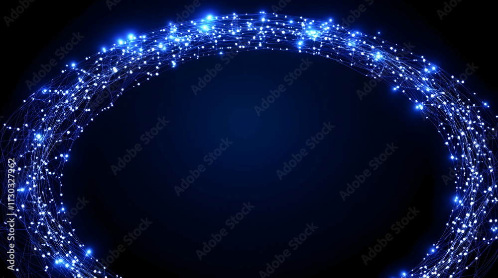 Obraz premium A simple wireframe structure featuring glowing dots and connections