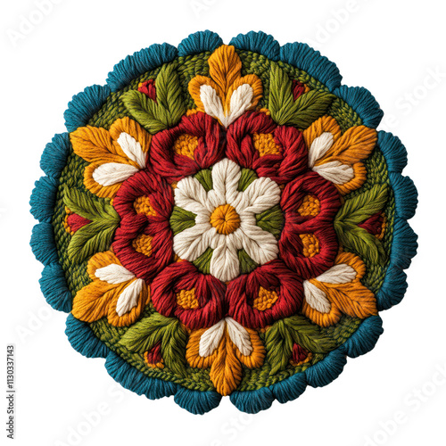 Handcrafted Embroidered Floral Mandala Design photo