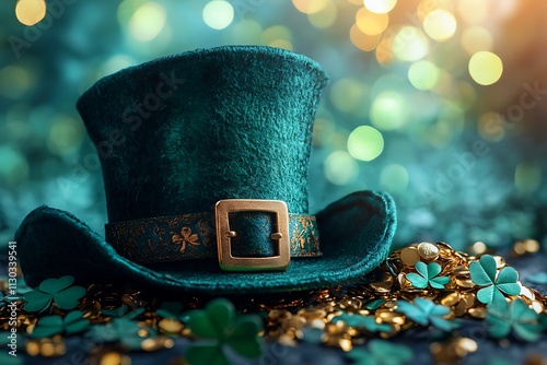 Close-up of a Green Leprechaun Hat for St. Patrick's Day photo