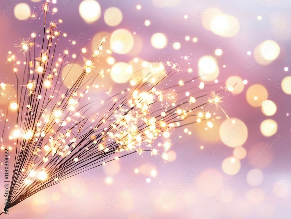 Fototapeta premium Bright sparkling lights create magical atmosphere with soft colors