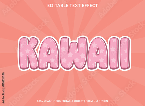 kawaii editable text effect template use for logotype title and headline sticker
