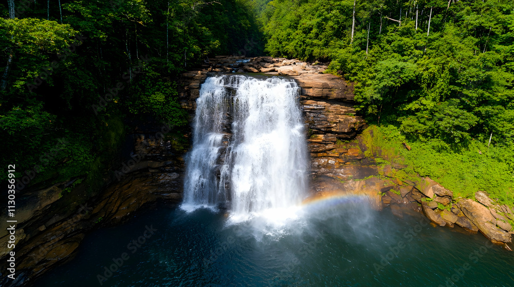 Obraz premium Refreshing nature retreat balance your lifestyle amidst scenic waterfalls