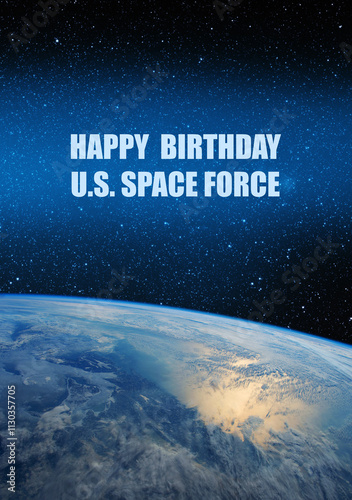 United States Space Force. The earth from space in a star field. Elements of this image furnished by NASA.