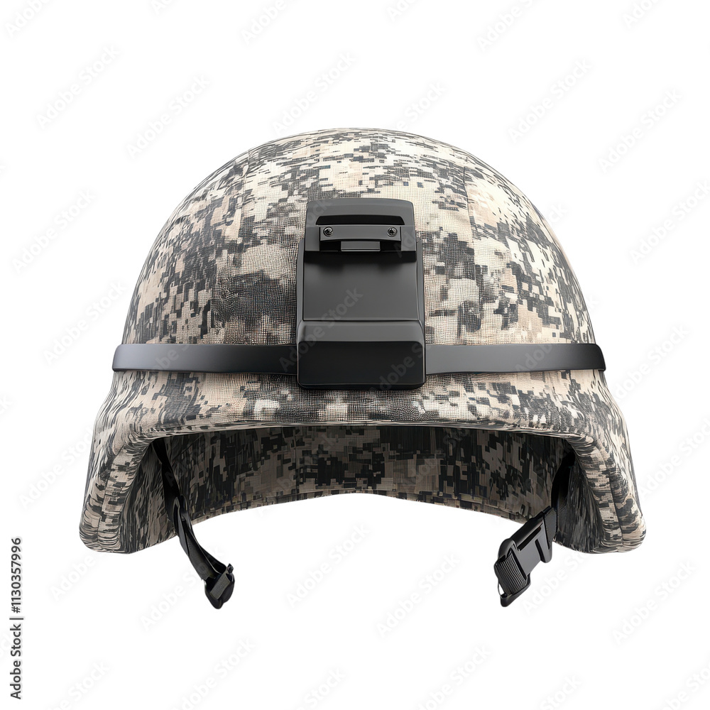 Fototapeta premium Military Helmet on a White Background Transparent PNG Background.