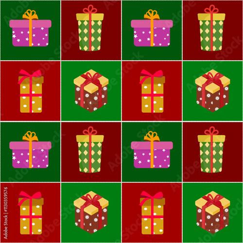 Christmas theme paper pattern for wrapping gifts and pattern for handkerchiefs