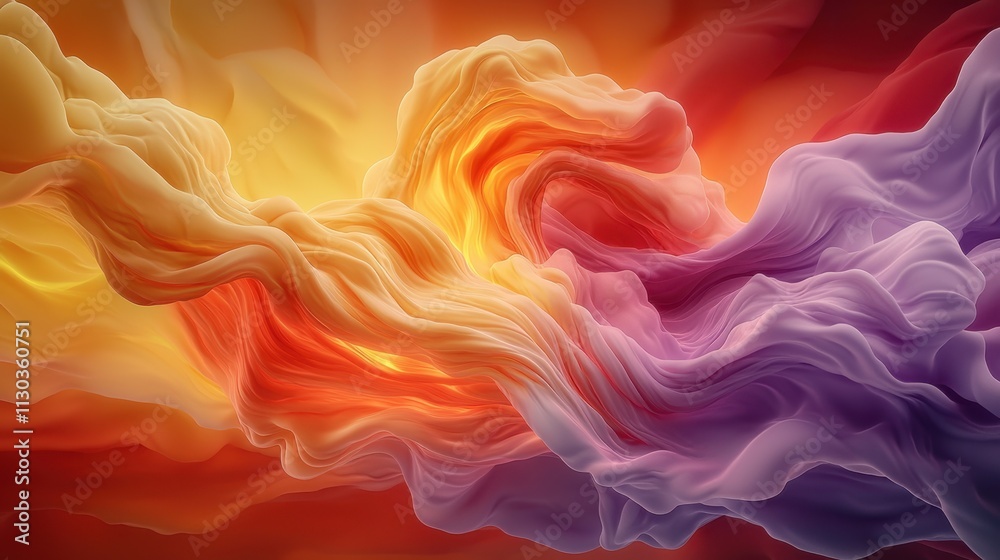 Fototapeta premium The flame multi color image depicts a vibrant blend of red, orange, yellow, and purple hues swirling together in a hypnotic dance of flickering light and shadow.