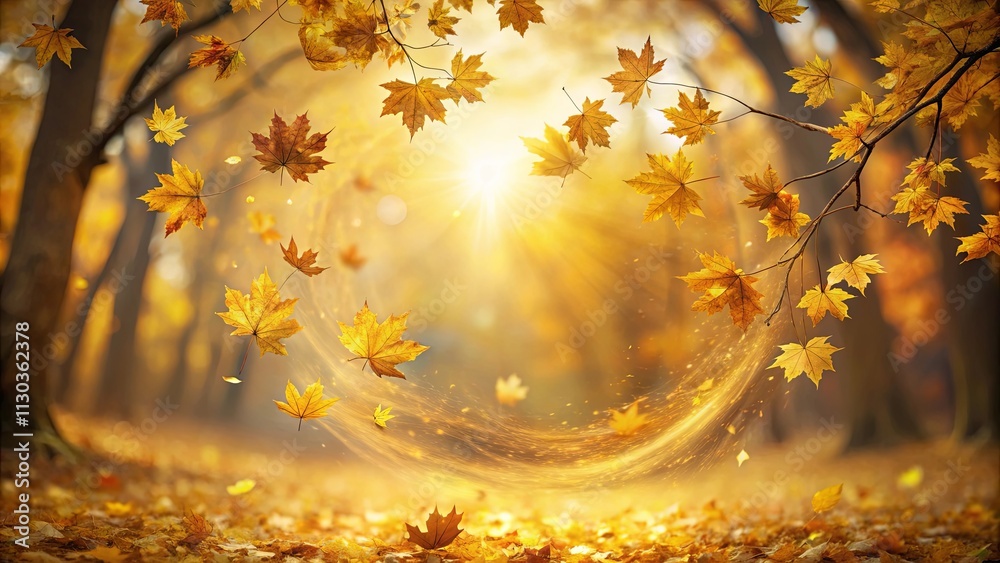 Autumnal Leaves Dancing in a Golden Forest Whirl Autumnal Leaves Dancing in a Golden Forest Whirl