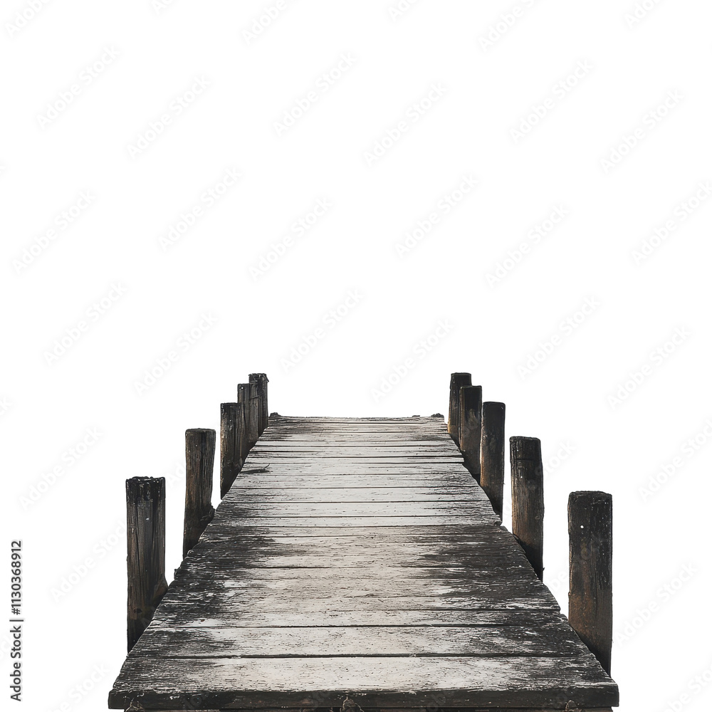 Obraz premium Pier Dock on White Background for Branding Use Transparent PNG Background.