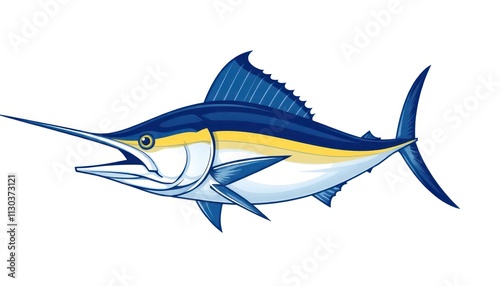 Majestic Marlin Illustration - marine conservation branding, ocean-inspired artwork, and anywhere the power and majesty of these magnificent pelagic fish need to be celebrated. photo