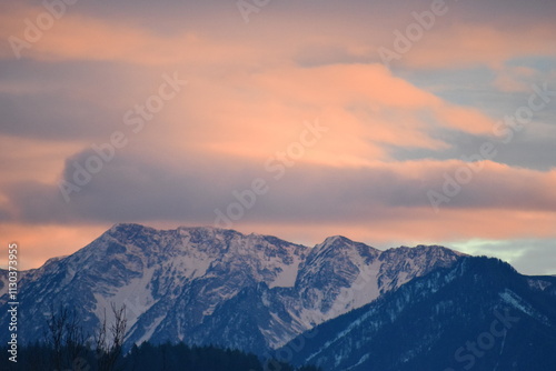 sunset in the mountains