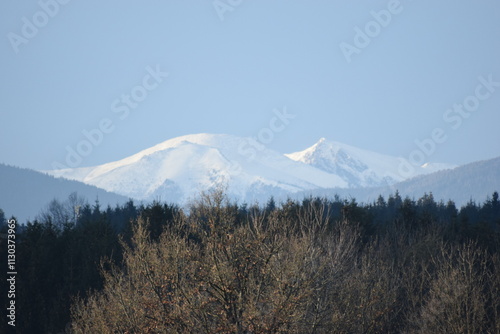 snow covered mountains