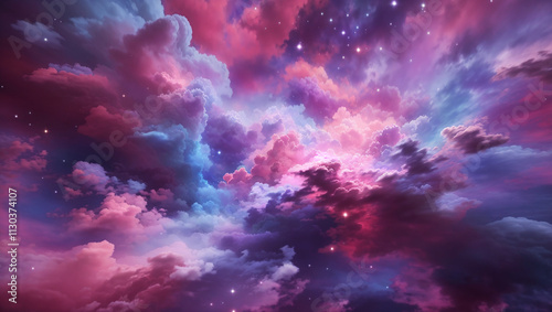 This is a digitally generated image of vibrant pink and purple swirling clouds. It is likely an example of generative AI artwork, as part of a content creation workflow.

