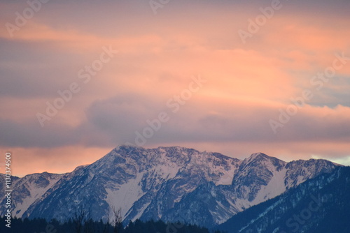 sunset in the mountains