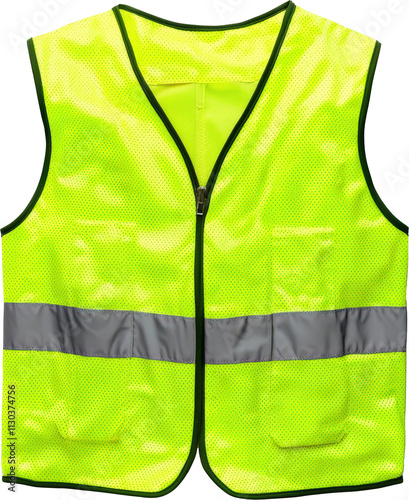 Bright yellow reflective safety vest