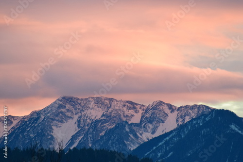 sunset in the mountains