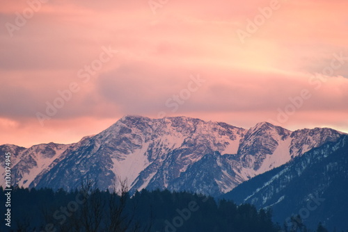 sunset in the mountains