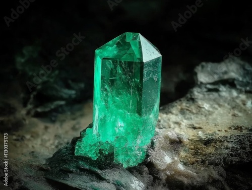 Elegant emerald crystal formation photo