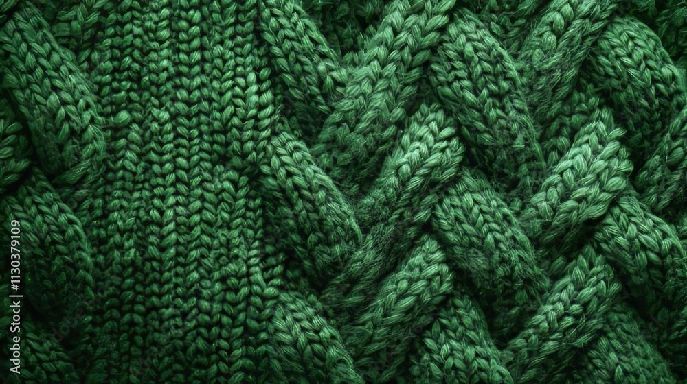 Green retro sweater wool background, warm and cozy texture. 