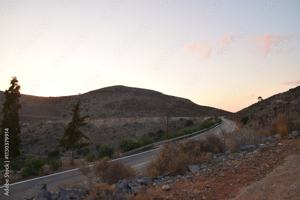 Fototapeta premium sunset in the greek mountains
