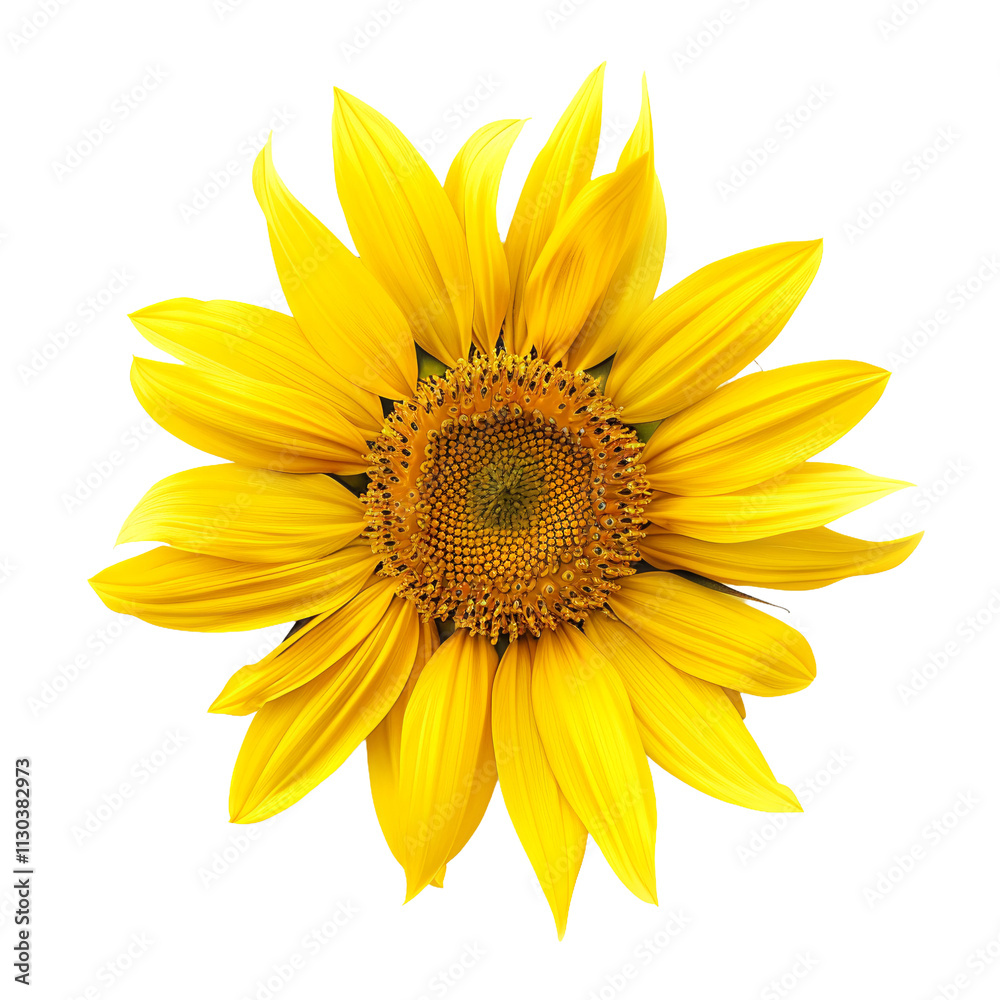 Fototapeta premium Cheerful Summer Sunflower Isolated on Transparent Background with Bright Yellow Blooms and a Touch of Garden Elegance