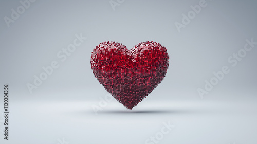 Red Velvet Heart: A 3D Rend...