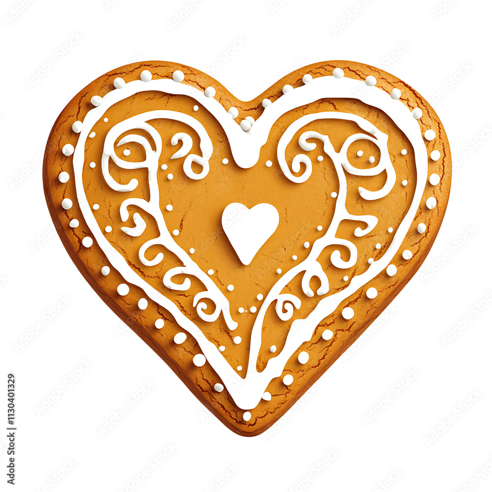 Delicious heart shaped cookie with intricate icing design and patterns Delicious heart shaped cookie with intricate icing design and patterns