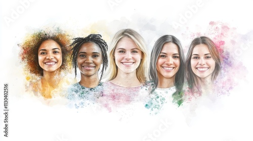 Women from different cultural backgrounds, each smiling warmly