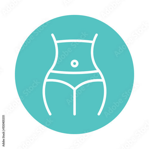 Weight loss Vector Circle Outline Icon.   Eps 10 File