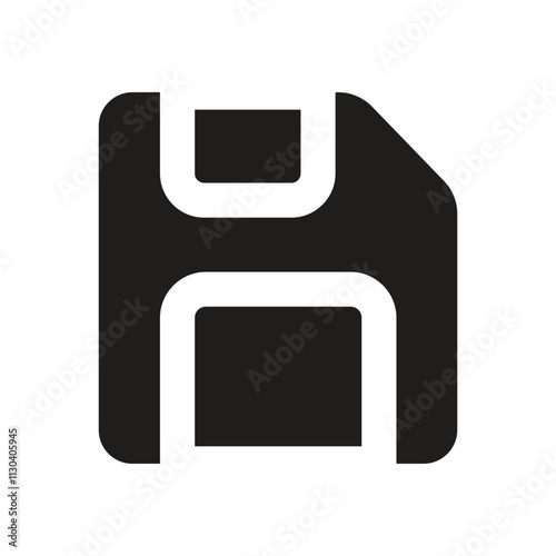 Pixelated White Floppy Disk Icon on a Slate Gray Background