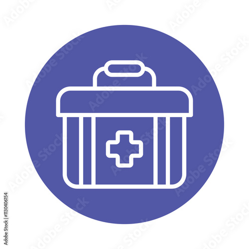 First aid kit Vector Circle Outline Icon.   Eps 10 File