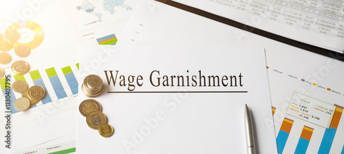 Paper with Wage Garnishment on a table