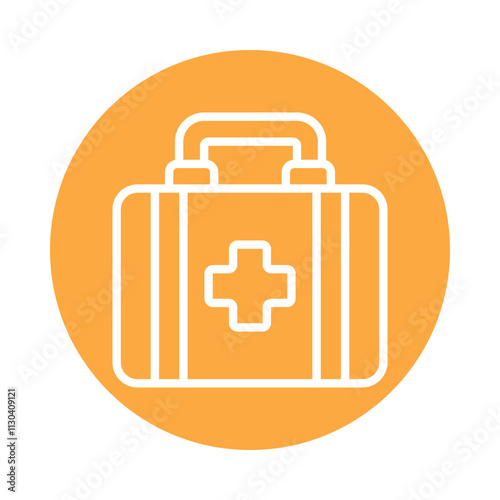 First aid kit Vector Circle Outline Icon.   Eps 10 File