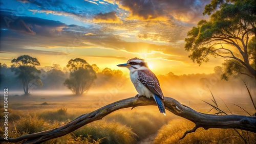 Kookaburra's Dawn Chorus: Echoing Laughter in the Australian Outback Sunrise