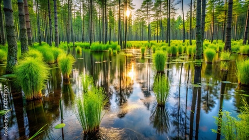 Long Exposure Photography: Horsetail Swamp, Losiny Ostrov Nature Reserve, Russia photo