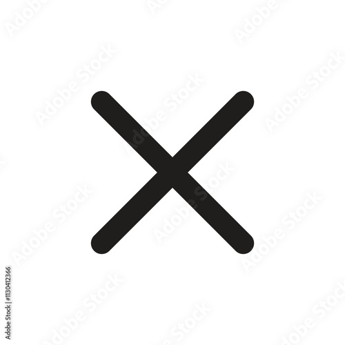 White 'X' Symbol on a Dark Gray Square Background