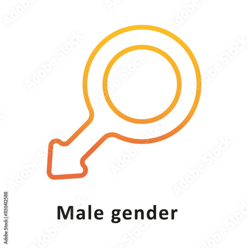 Male gender Gradient Outline Icon. Eps 10 File