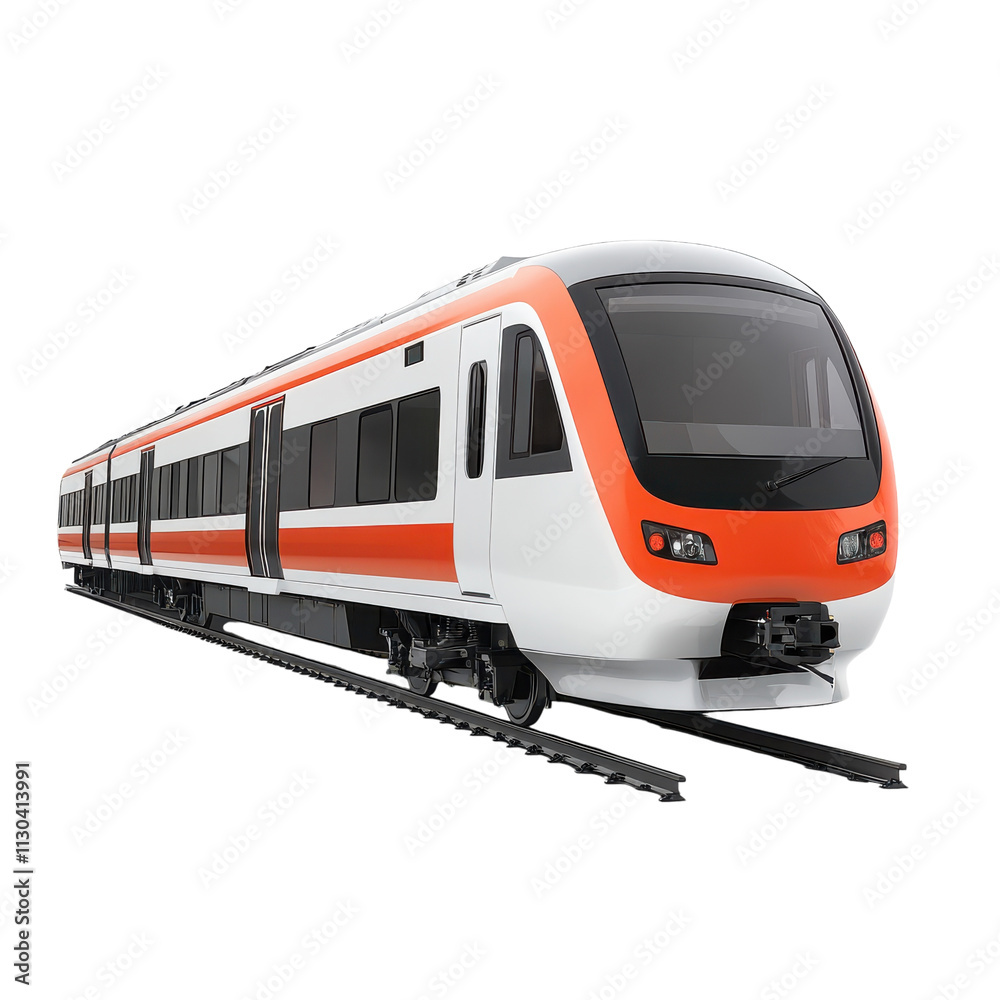 Obraz premium Train on a White Background for Transport Design Transparent png Background.