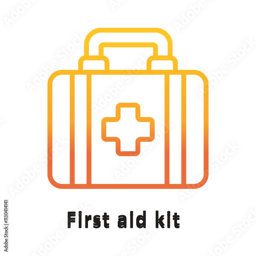 First Aid Kit Gradient Outline Icon. Eps 10 File