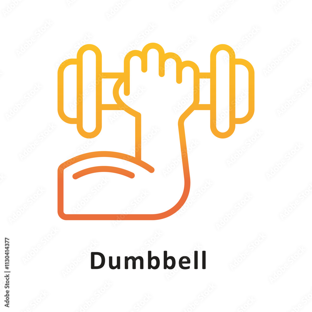 Obraz premium Dumbbell Gradient Outline Icon. Eps 10 File