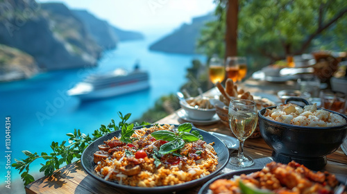 Fototapeta Naklejka Na Ścianę i Meble -  Luxury food with beach view