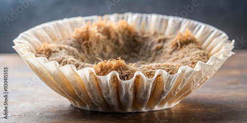 Mycelium on a coffee filter, mycelium, fungi, mycoremediation photo